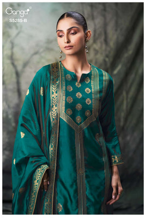 Ganga Fashion Samci 5285 Pure Viscose Silk Jacquard Dress Material