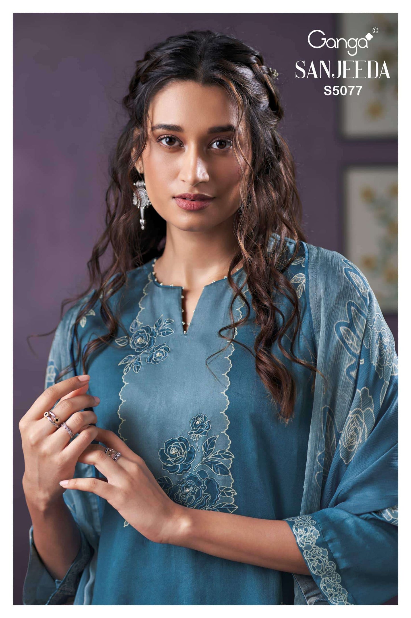 Ganga Fashion Sanjeeda 5077 Premium Cotton Satin Dress Material