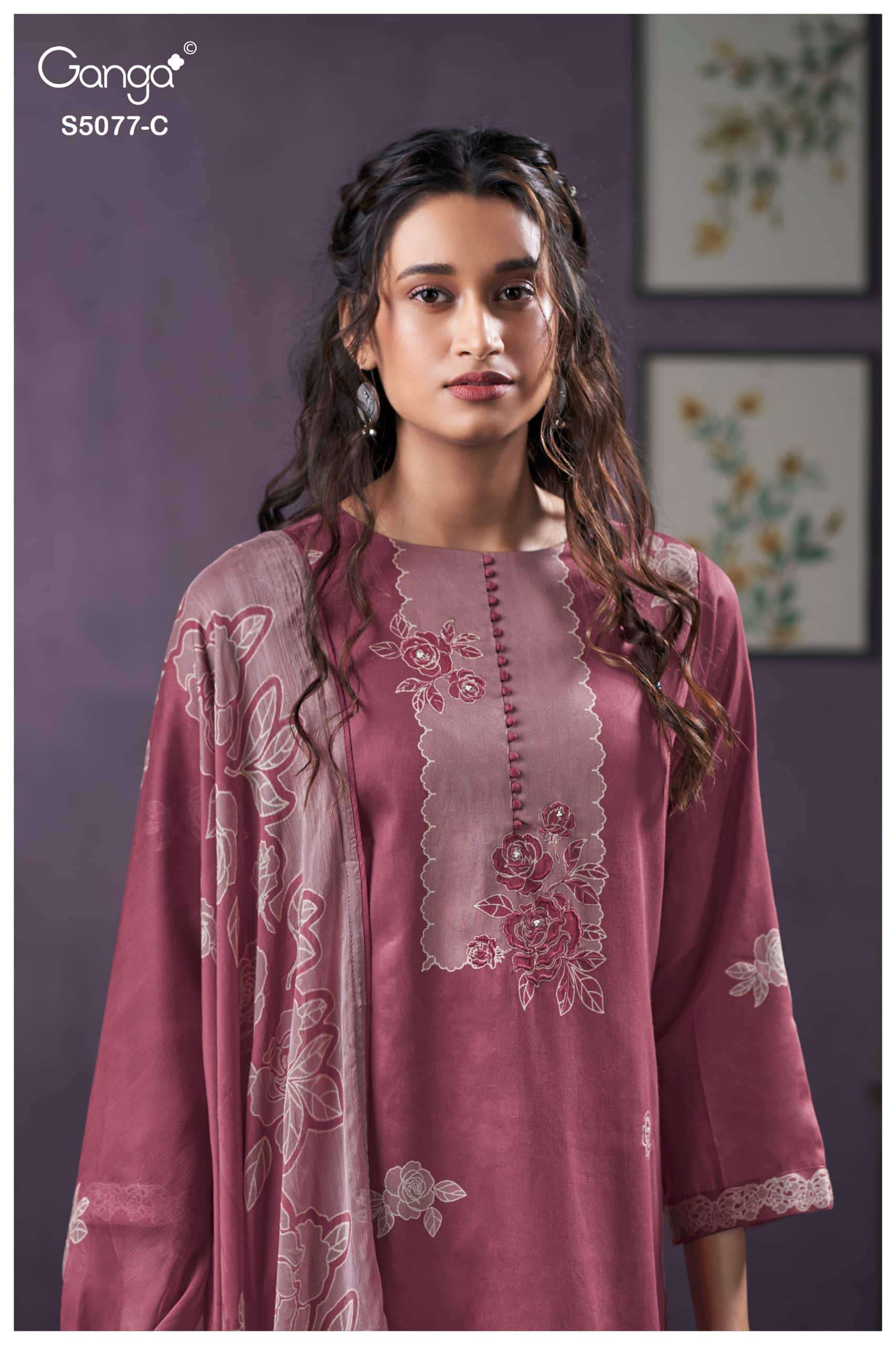Ganga Fashion Sanjeeda 5077 Premium Cotton Satin Dress Material