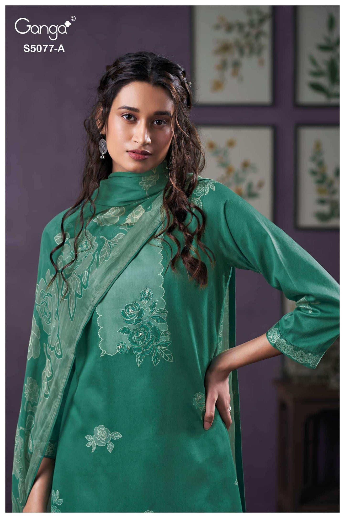 Ganga Fashion Sanjeeda 5077 Premium Cotton Satin Dress Material