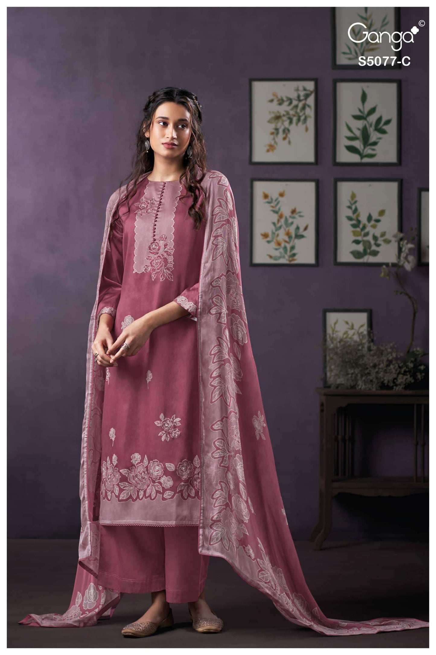 Ganga Fashion Sanjeeda 5077 Premium Cotton Satin Dress Material