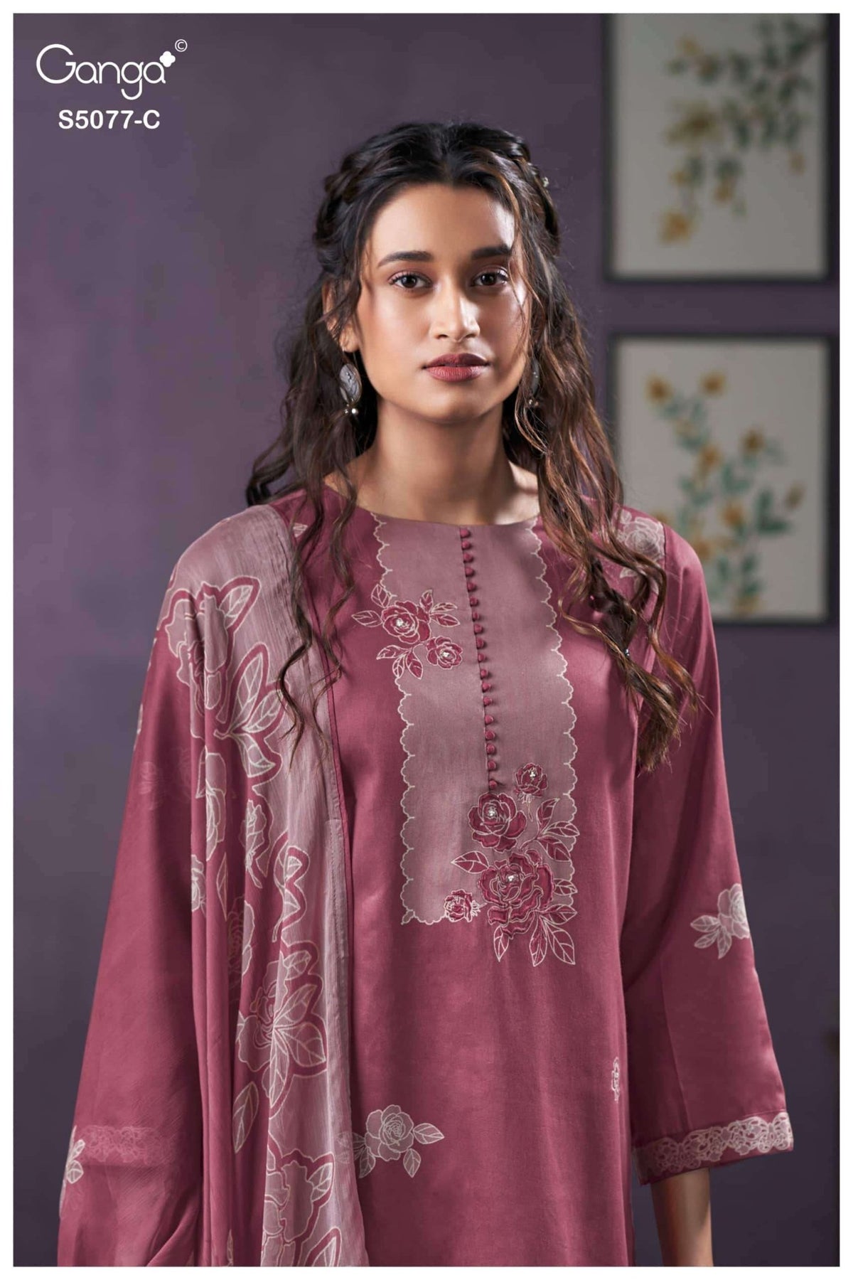 Ganga Fashion Sanjeeda 5077 Premium Cotton Satin Dress Material - Amrah Wholesale