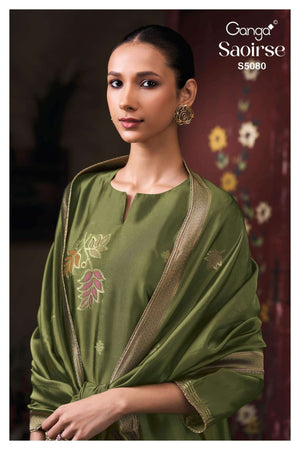 Ganga Fashion Saoirse 5080 Pure Viscose Silk Jacquard Dress Material - Amrah Wholesale