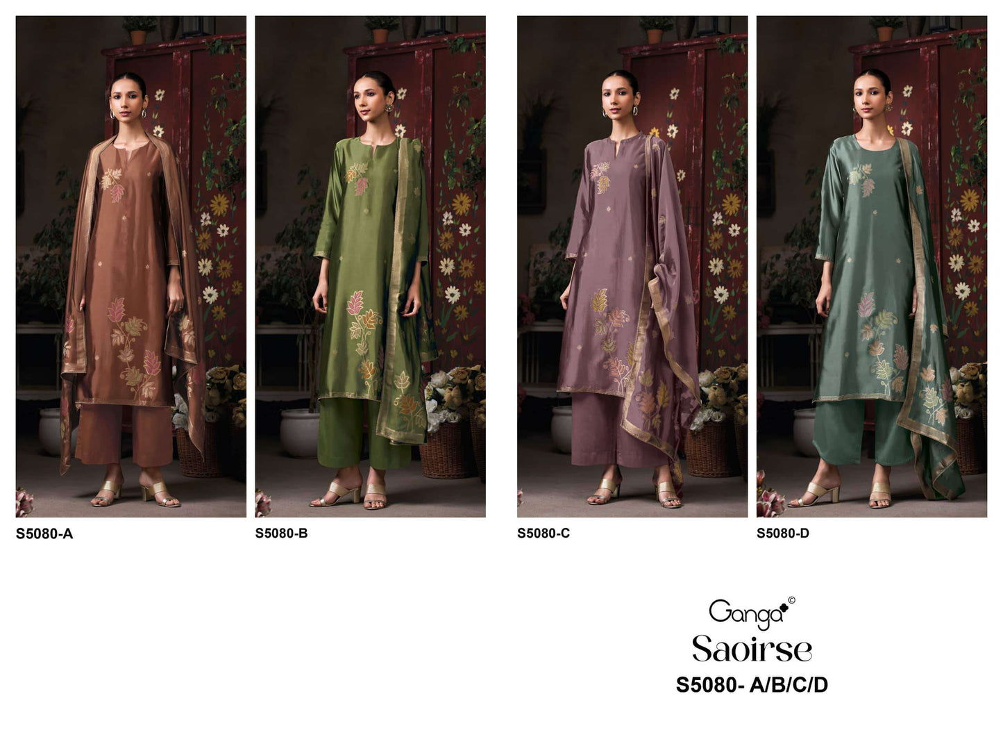 Ganga Fashion Saoirse 5080 Pure Viscose Silk Jacquard Dress Material