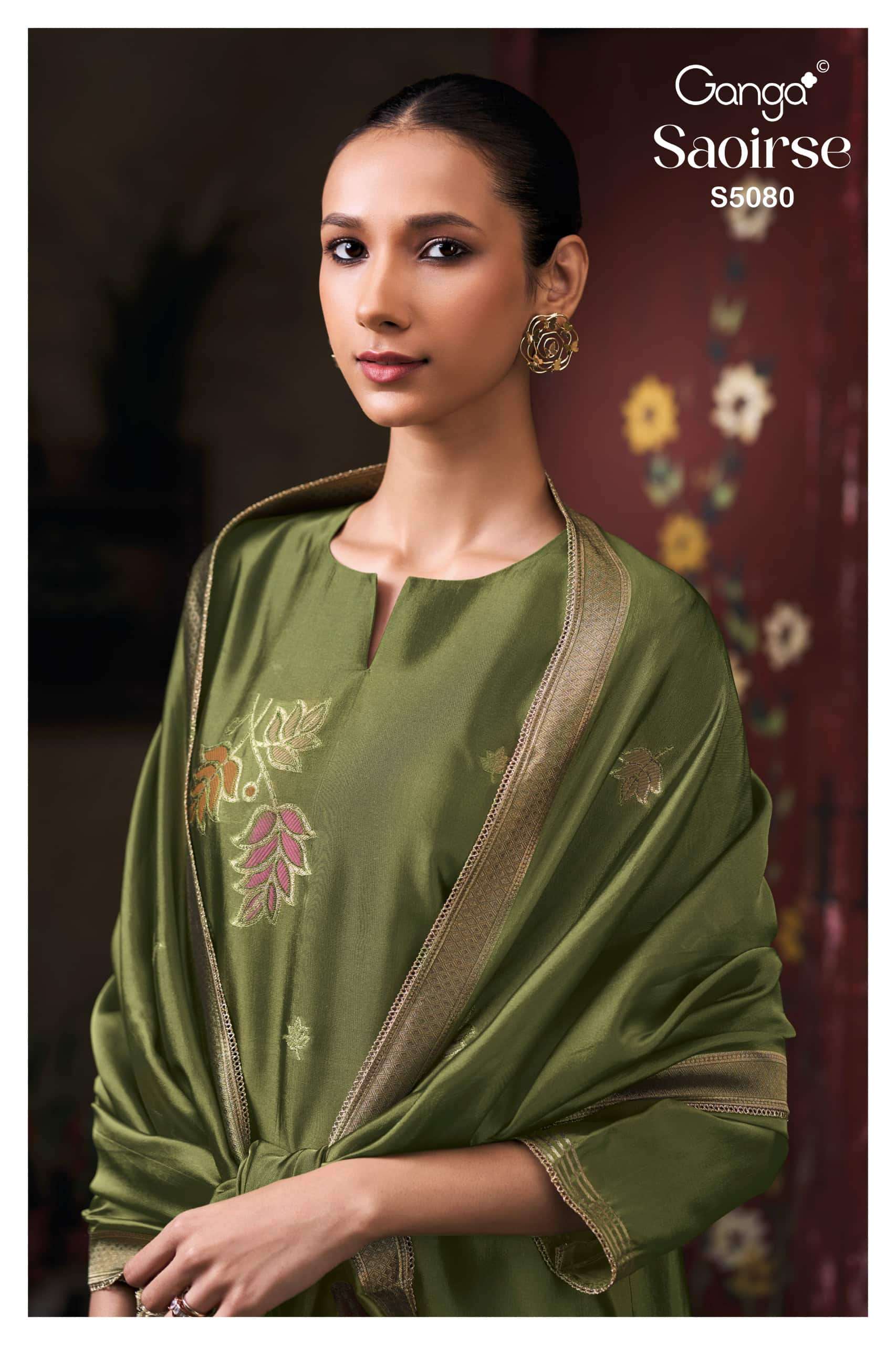 Ganga Fashion Saoirse 5080 Pure Viscose Silk Jacquard Dress Material