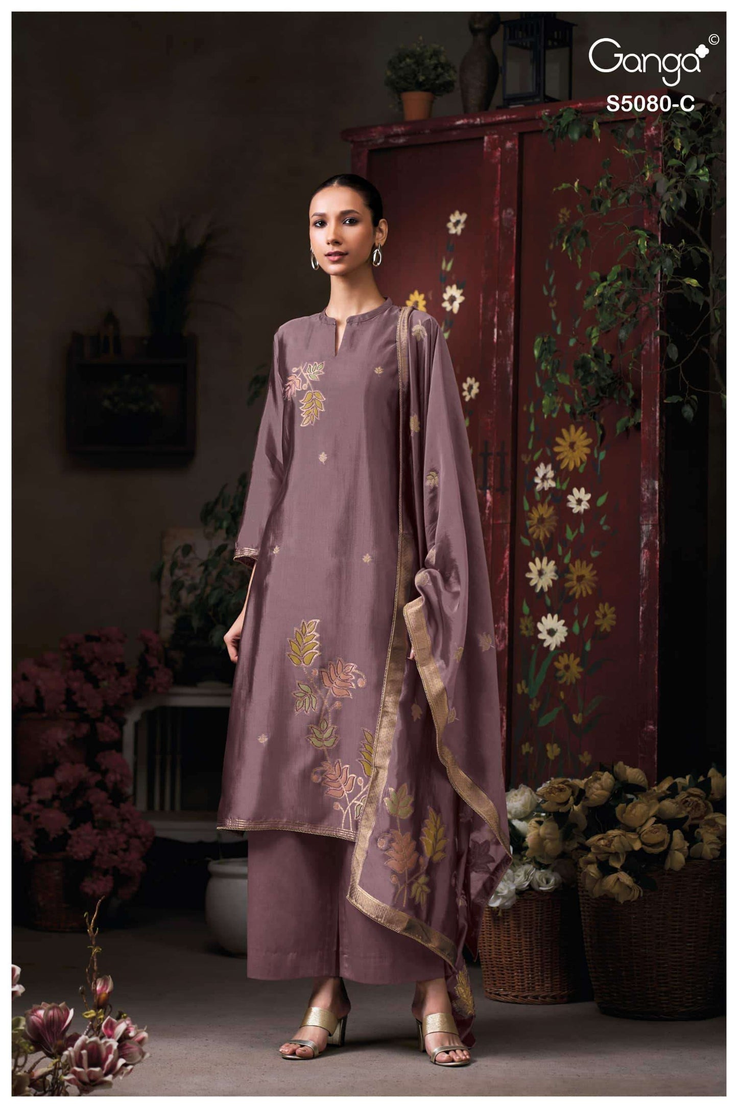 Ganga Fashion Saoirse 5080 Pure Viscose Silk Jacquard Dress Material