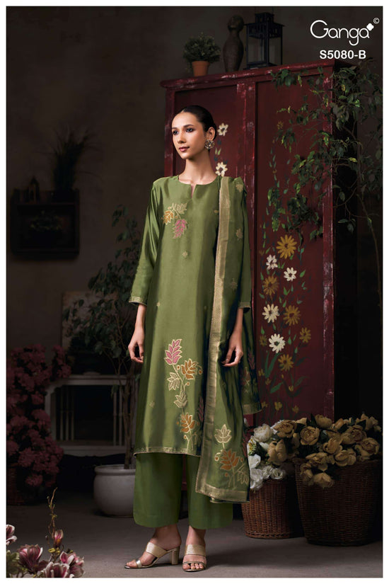 Ganga Fashion Saoirse 5080 Pure Viscose Silk Jacquard Dress Material