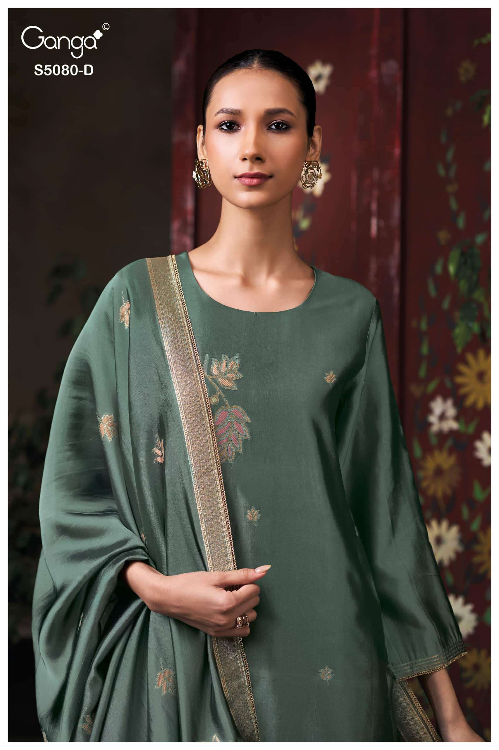 Ganga Fashion Saoirse 5080 Pure Viscose Silk Jacquard Dress Material