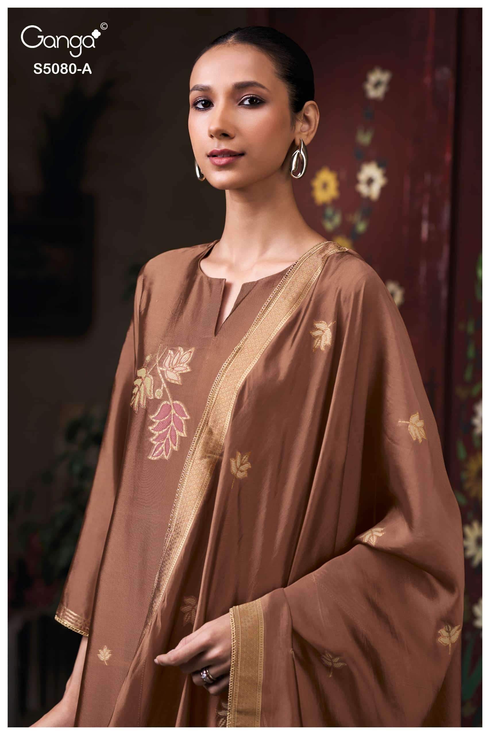 Ganga Fashion Saoirse 5080 Pure Viscose Silk Jacquard Dress Material