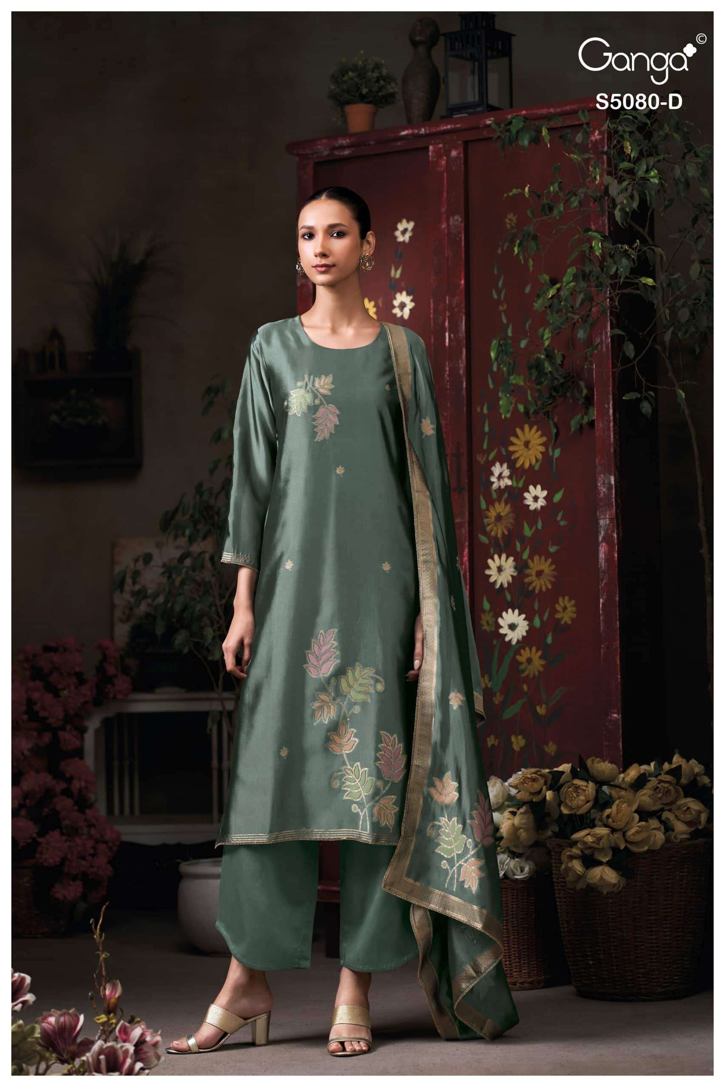 Ganga Fashion Saoirse 5080 Pure Viscose Silk Jacquard Dress Material