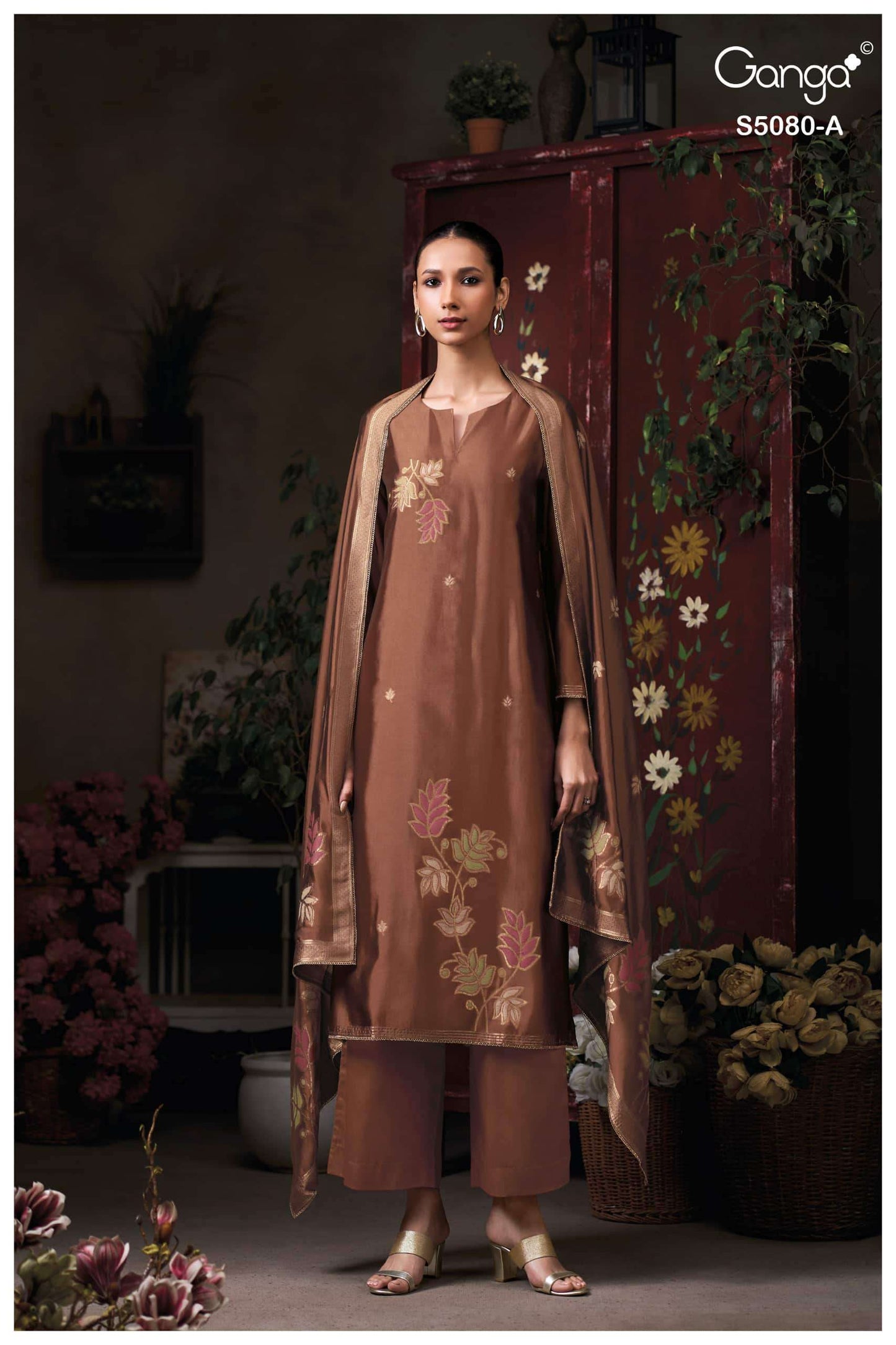 Ganga Fashion Saoirse 5080 Pure Viscose Silk Jacquard Dress Material