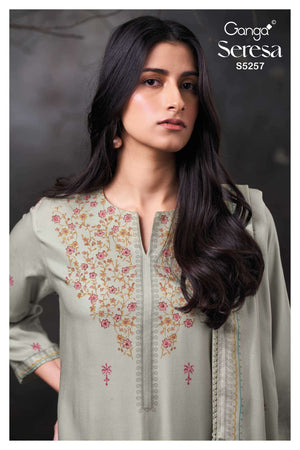 Ganga Fashion Seresa 5257 Pure Wool Pashmina Dress Material