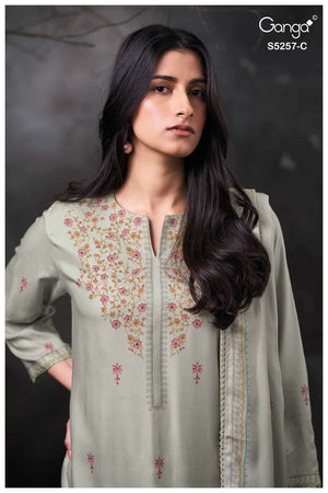 Ganga Fashion Seresa 5257 Pure Wool Pashmina Dress Material