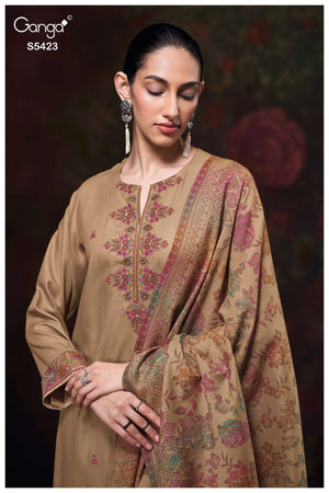 Ganga Fashion Sharaya 5423 Pure Pashmina Salwar Kameez Collection