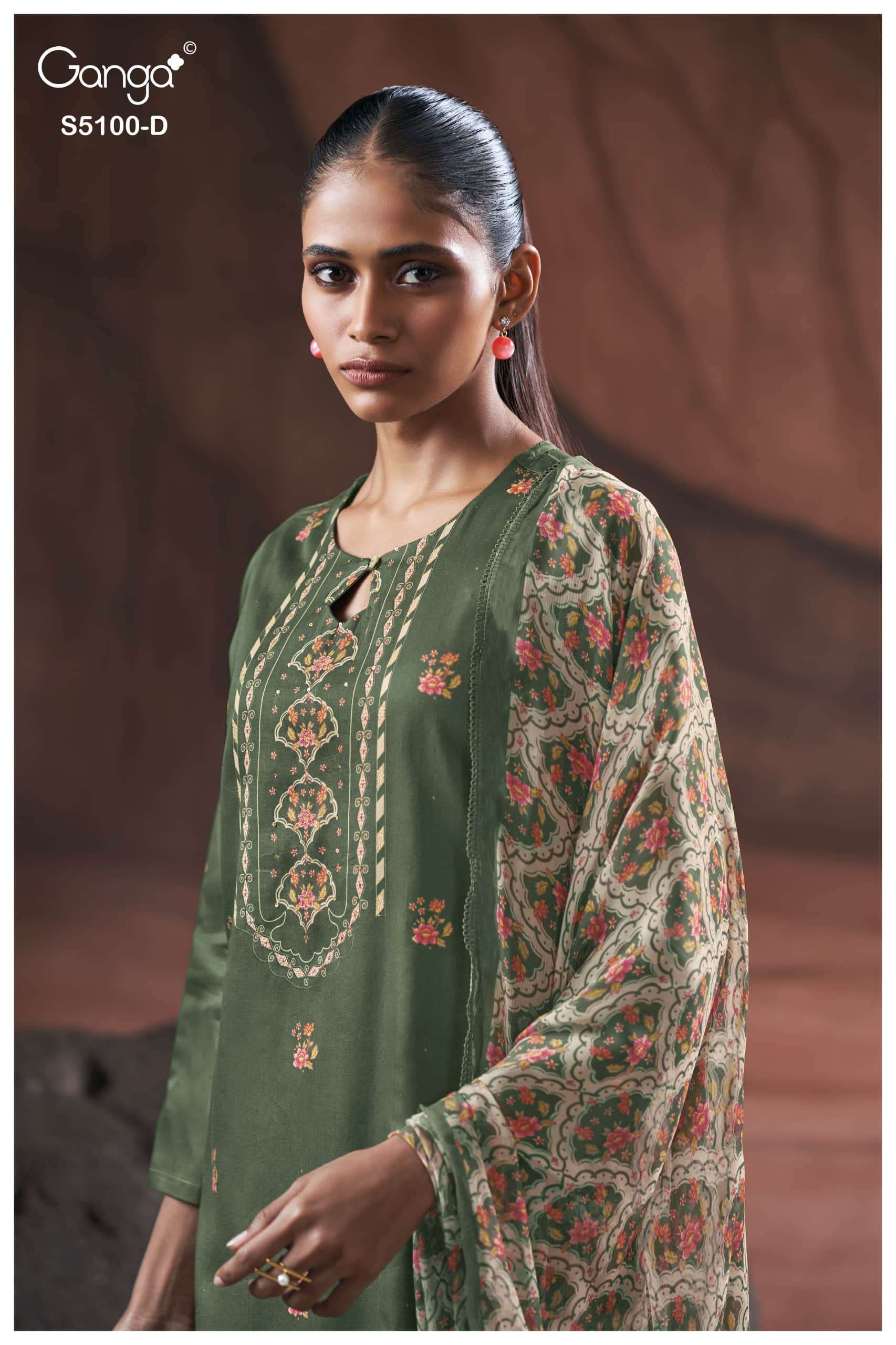 Ganga Fashion Sharvari 5100 Premium Cotton Satin Dress Material