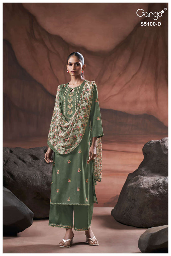 Ganga Fashion Sharvari 5100 Premium Cotton Satin Dress Material