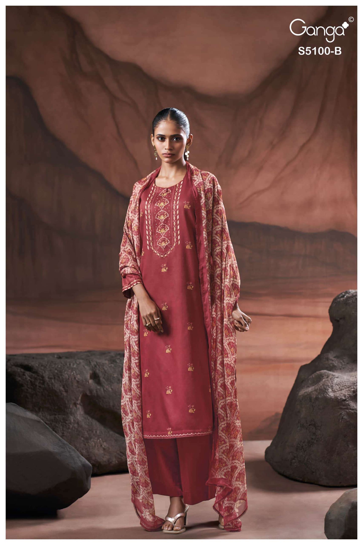 Ganga Fashion Sharvari 5100 Premium Cotton Satin Dress Material