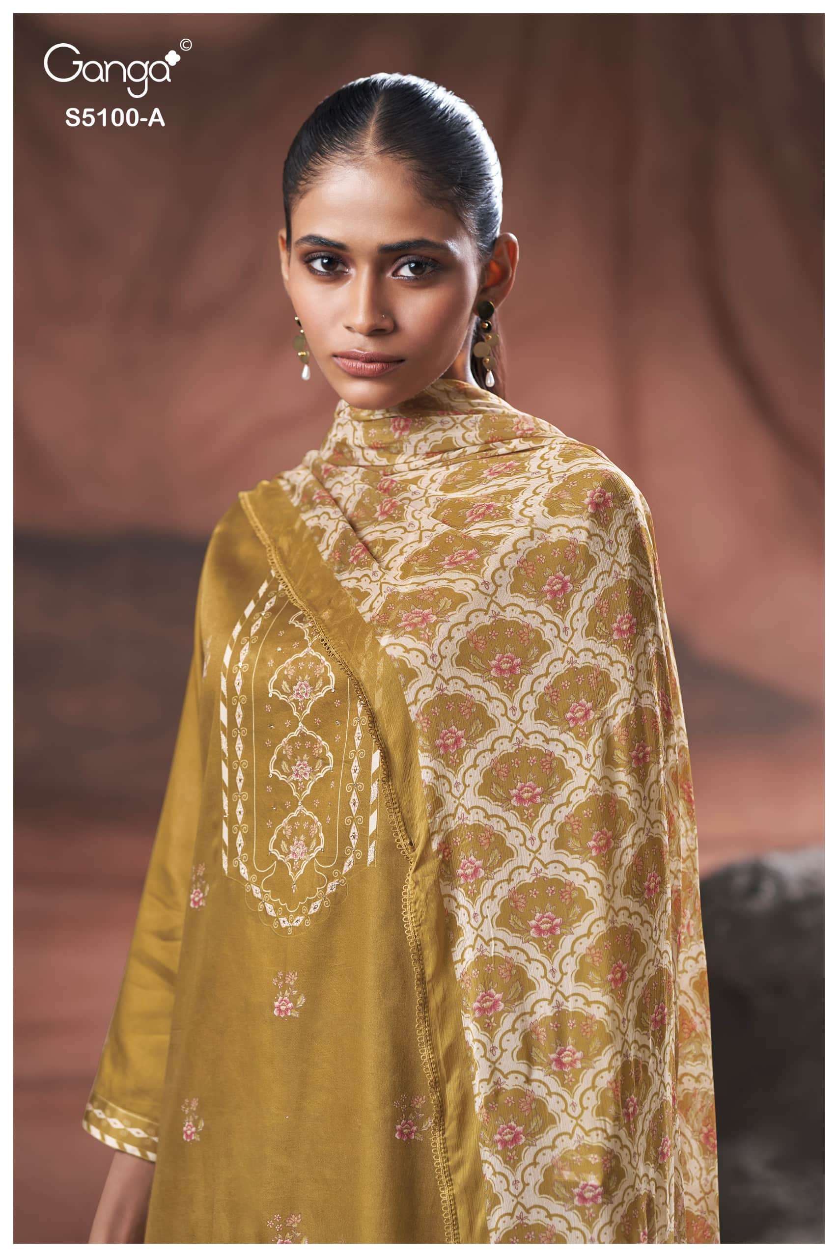 Ganga Fashion Sharvari 5100 Premium Cotton Satin Dress Material