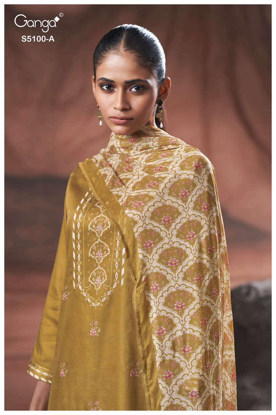 Ganga Fashion Sharvari 5100 Premium Cotton Satin Dress Material