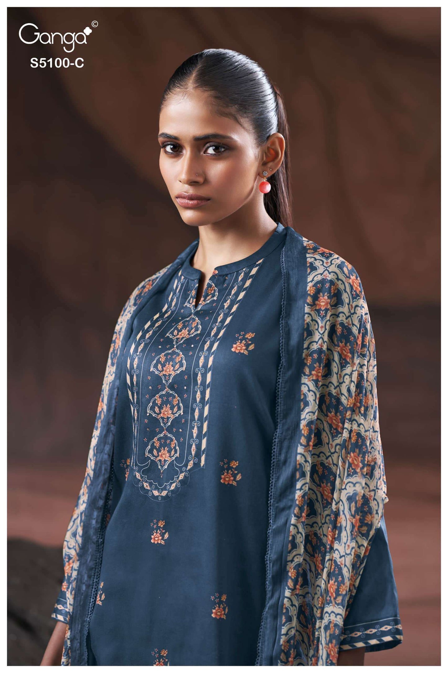 Ganga Fashion Sharvari 5100 Premium Cotton Satin Dress Material