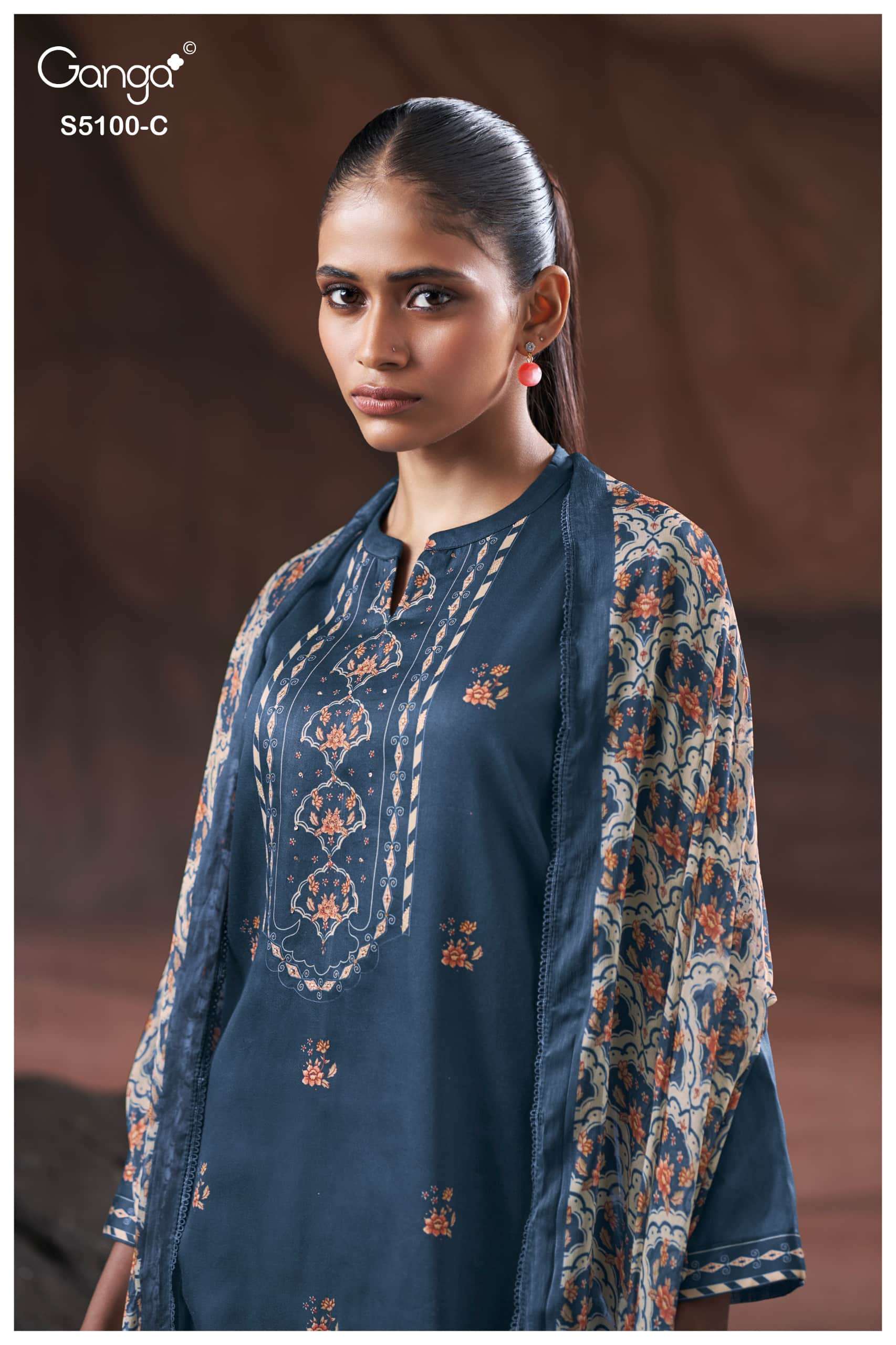 Ganga Fashion Sharvari 5100 Premium Cotton Satin Dress Material
