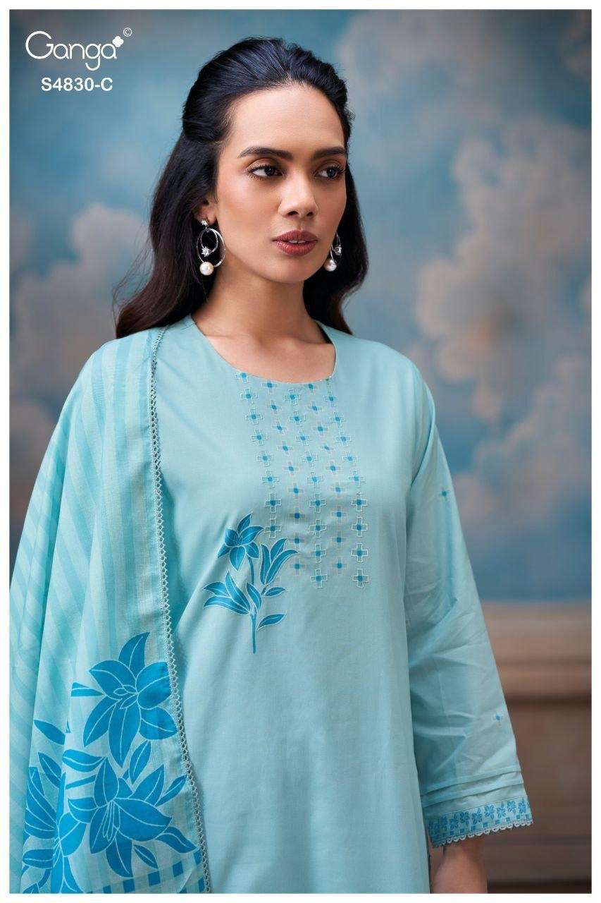 Ganga Fashion Siennae 4830 Premium Cotton Dress Material - Amrah Wholesale