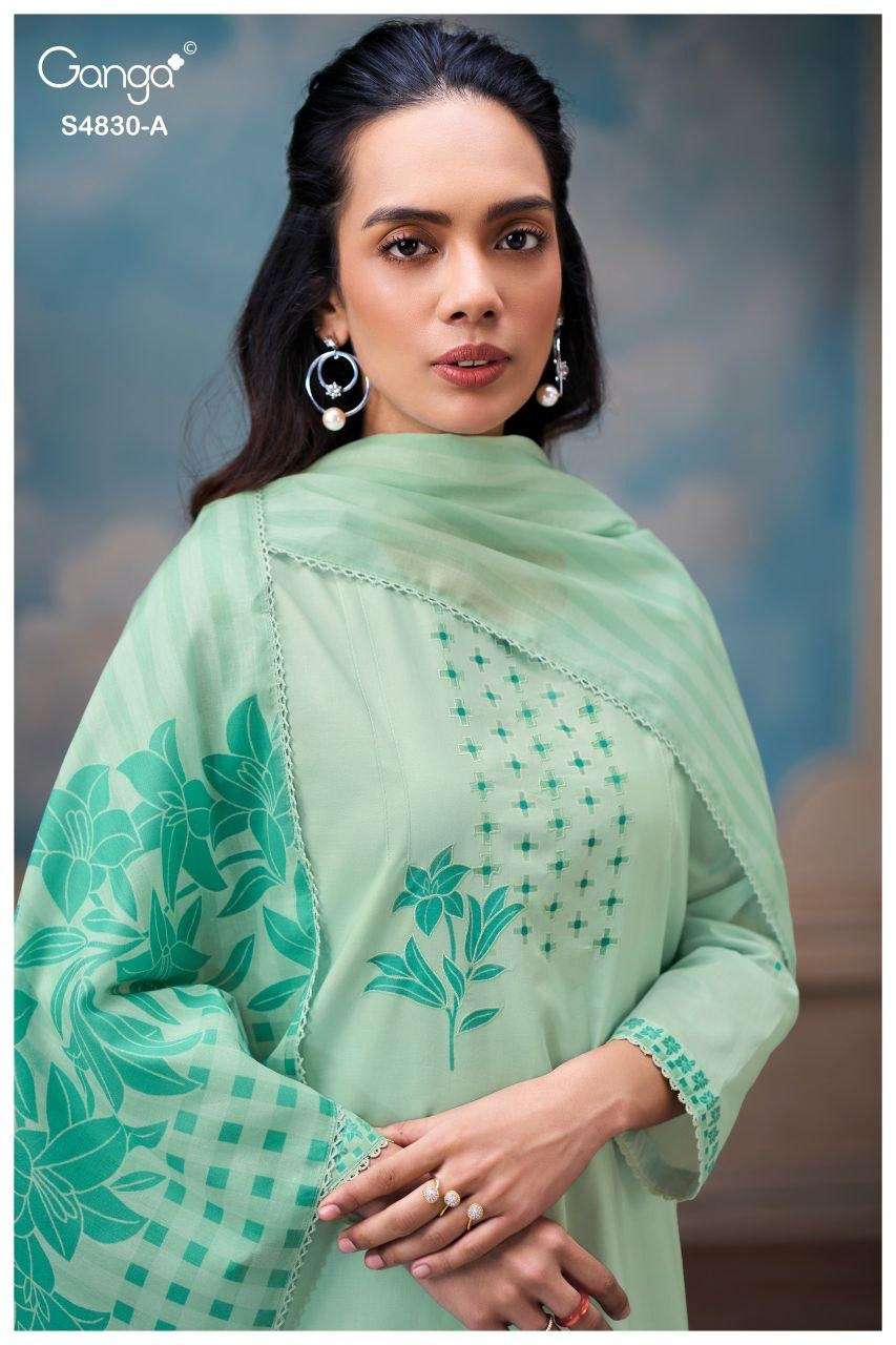 Ganga Fashion Siennae 4830 Premium Cotton Dress Material - Amrah Wholesale