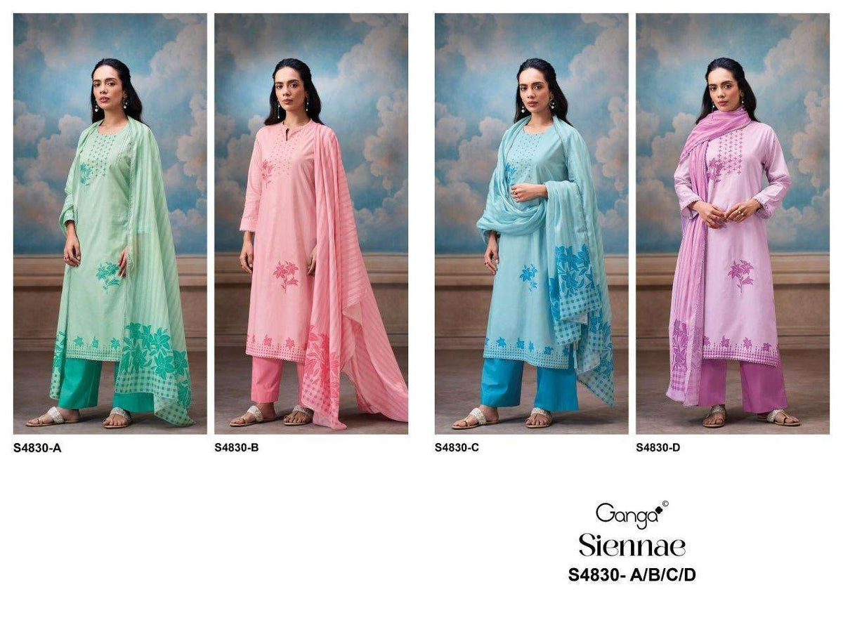 Ganga Fashion Siennae 4830 Premium Cotton Dress Material - Amrah Wholesale