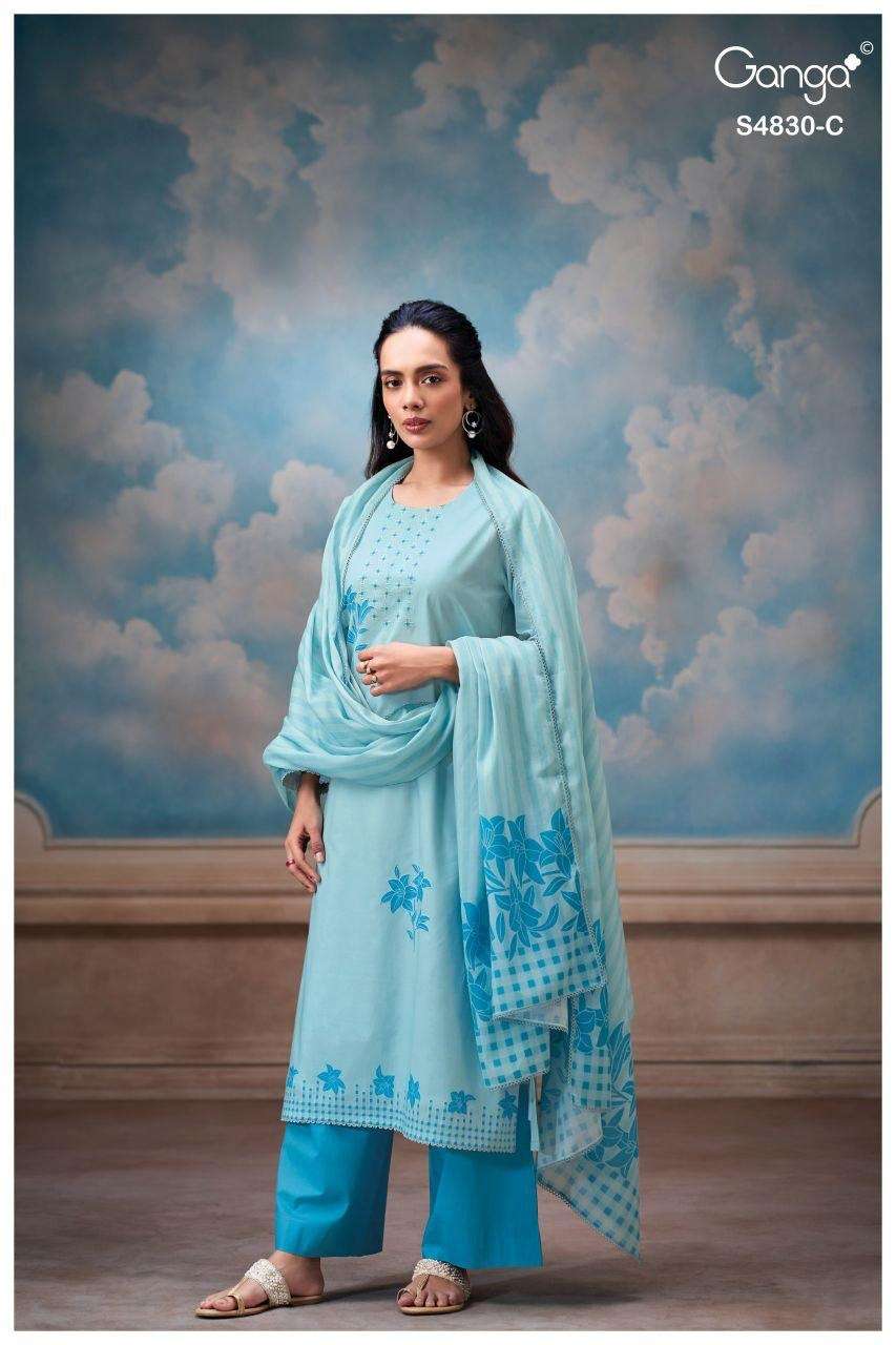 Ganga Fashion Siennae 4830 Premium Cotton Dress Material - Amrah Wholesale