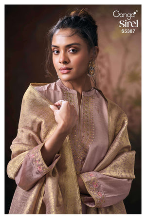 Ganga Fashion Sirel 5387 Pure Bemberg Silk Dress Material