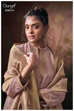 Ganga Fashion Sirel 5387 Pure Bemberg Silk Dress Material