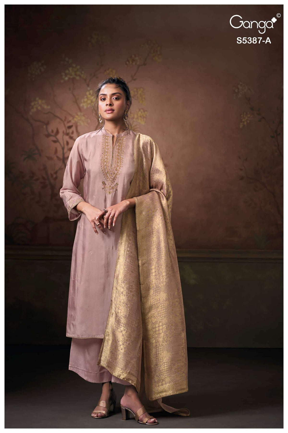 Ganga Fashion Sirel 5387 Pure Bemberg Silk Dress Material