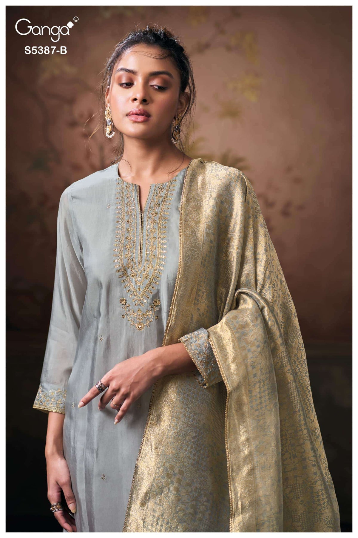 Ganga Fashion Sirel 5387 Pure Bemberg Silk Dress Material