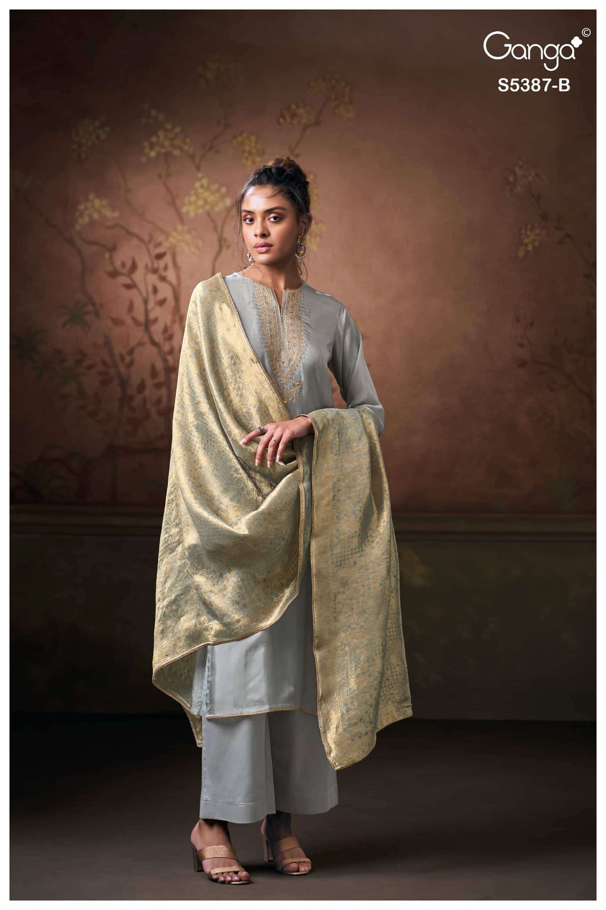 Ganga Fashion Sirel 5387 Pure Bemberg Silk Dress Material