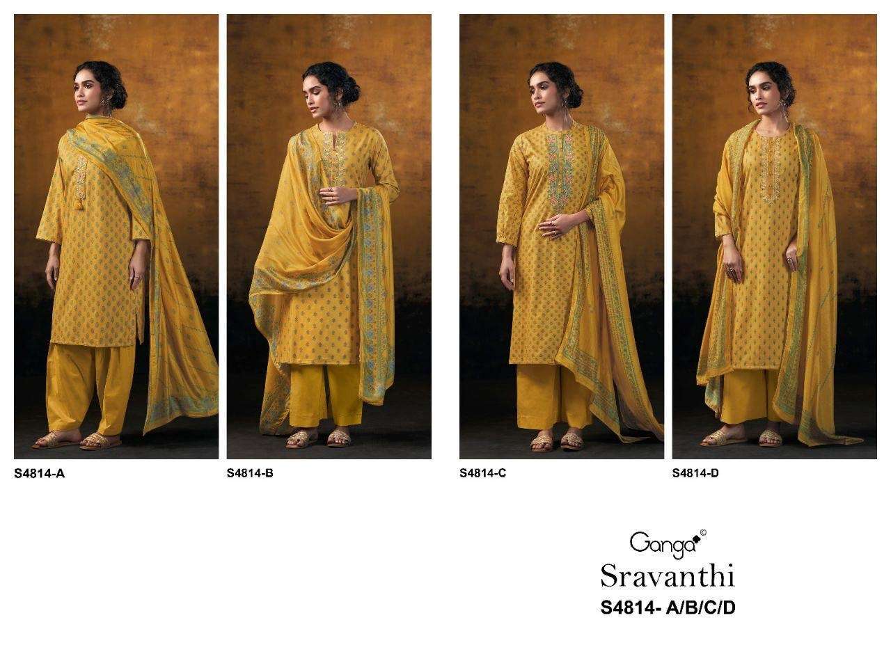 Ganga Fashion Sravanthi 4814 Premium Cotton Dress Material - Amrah Wholesale