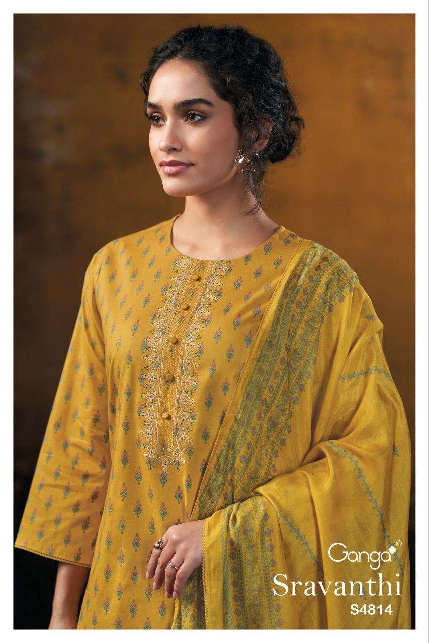 Ganga Fashion Sravanthi 4814 Premium Cotton Dress Material - Amrah Wholesale