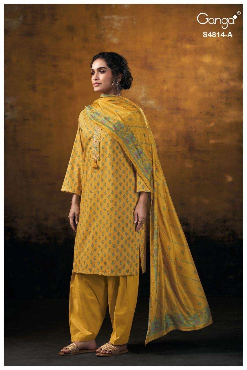 Ganga Fashion Sravanthi 4814 Premium Cotton Dress Material - Amrah Wholesale