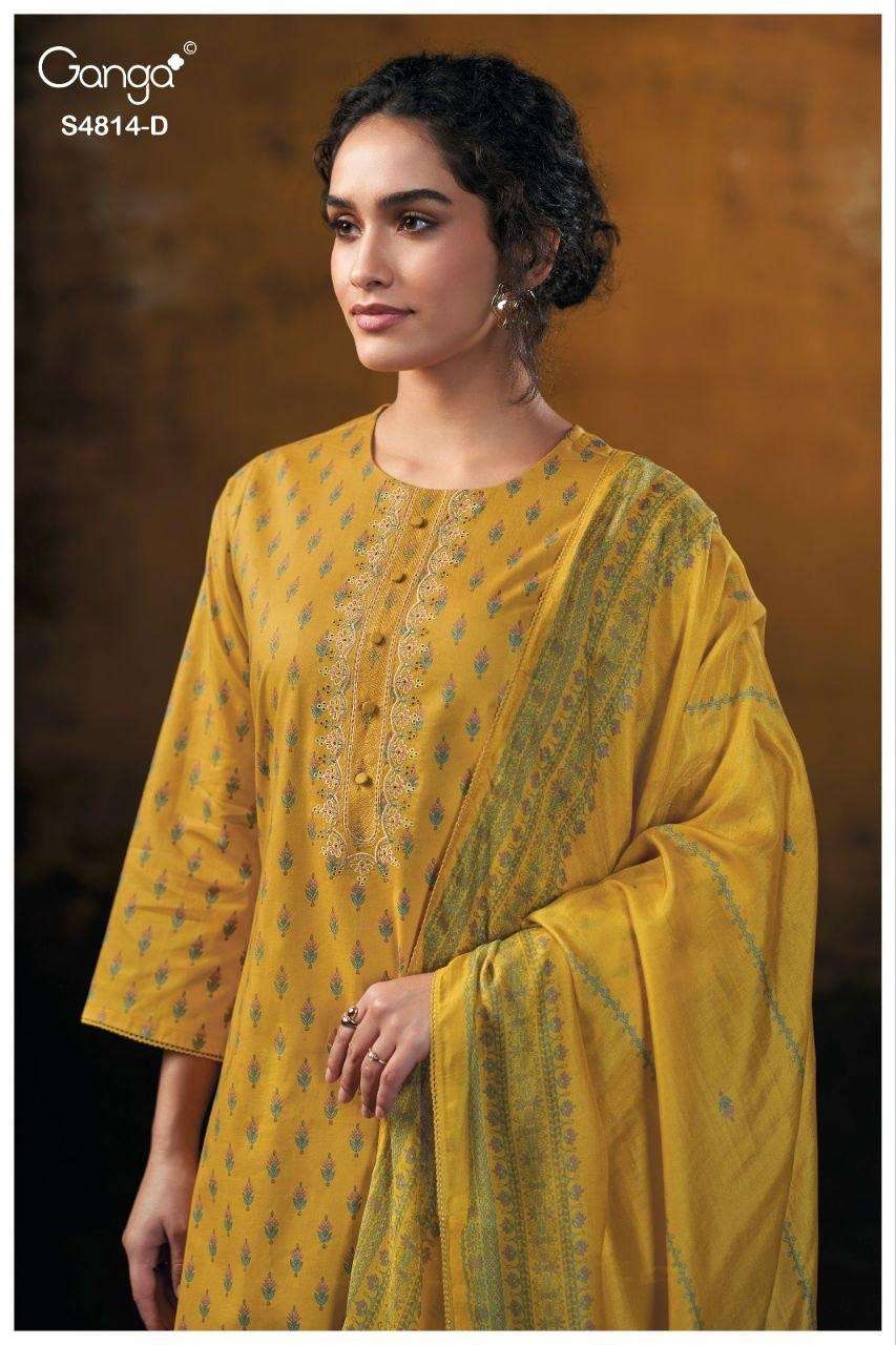 Ganga Fashion Sravanthi 4814 Premium Cotton Dress Material - Amrah Wholesale