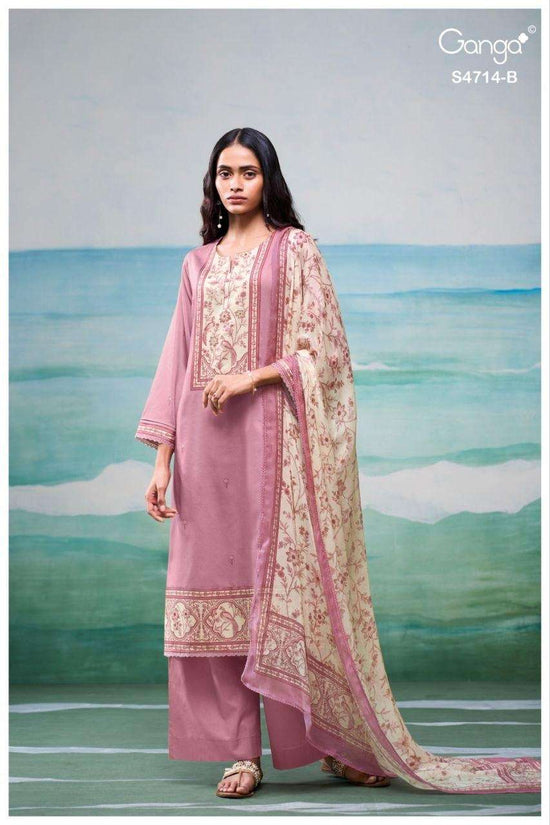 Ganga Fashion Sreelika 4714 Dress Material Wholesale Catalogue - Amrah Wholesale