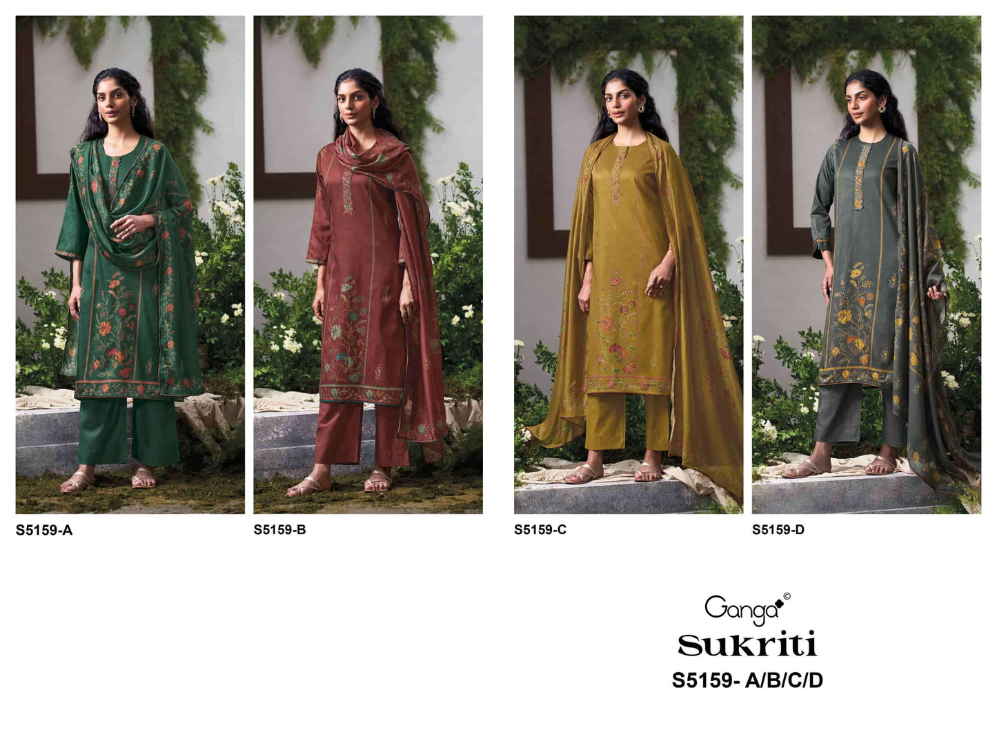 Ganga Fashion Sukriti 5159 Premium Cotton Satin Dress Material