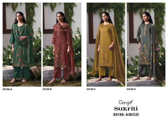 Ganga Fashion Sukriti 5159 Premium Cotton Satin Dress Material