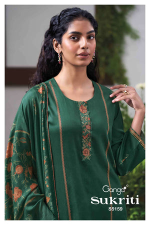 Ganga Fashion Sukriti 5159 Premium Cotton Satin Dress Material