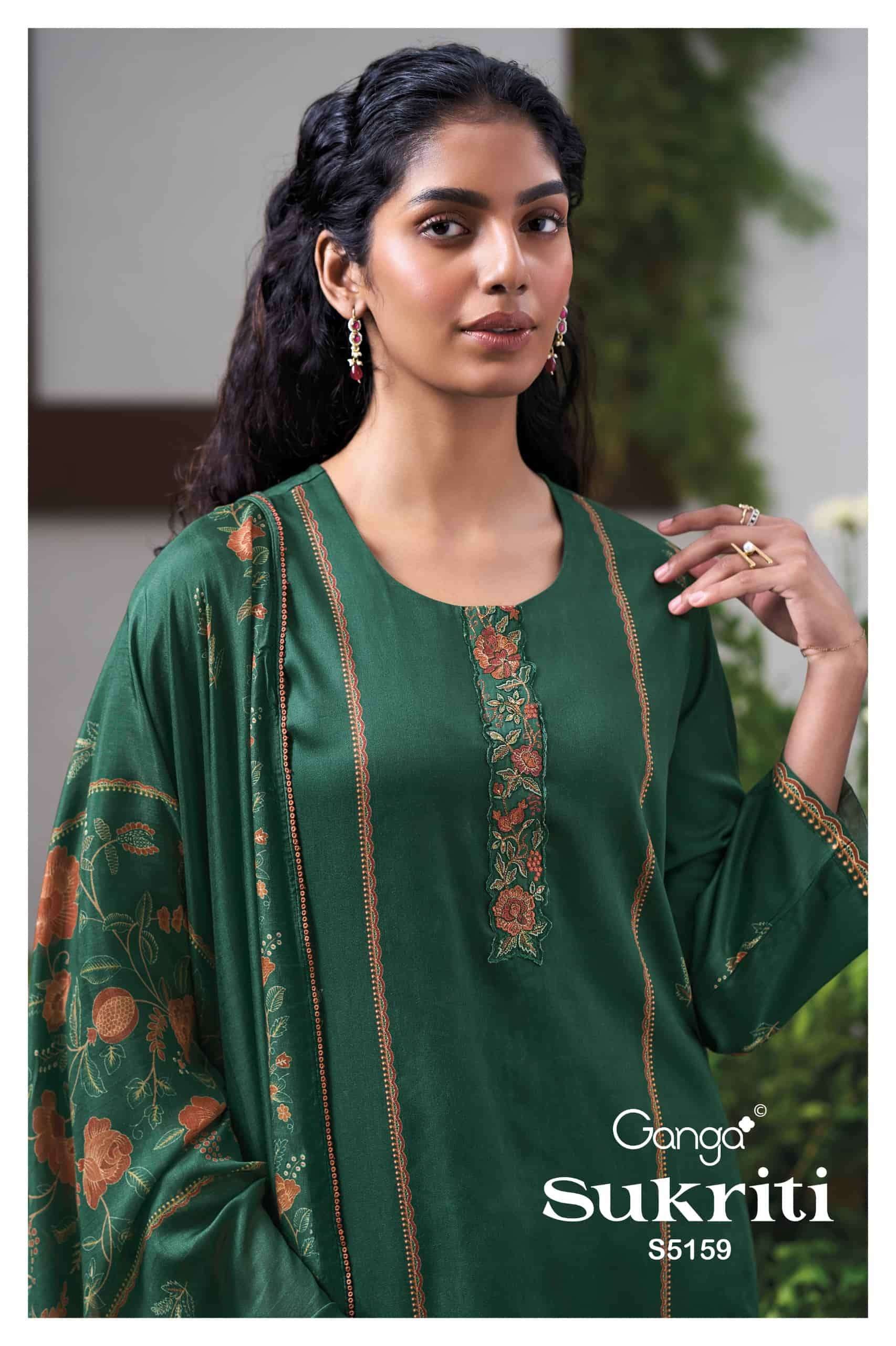 Ganga Fashion Sukriti 5159 Premium Cotton Satin Dress Material