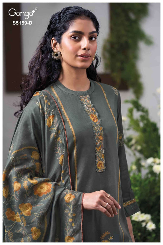 Ganga Fashion Sukriti 5159 Premium Cotton Satin Dress Material - Amrah Wholesale