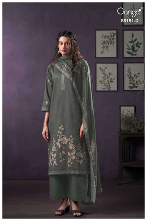 Ganga Fashion Sulagna 5161 Corduroy Embroidered Fancy Dress Material