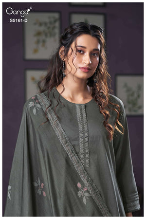 Ganga Fashion Sulagna 5161 Corduroy Embroidered Fancy Dress Material