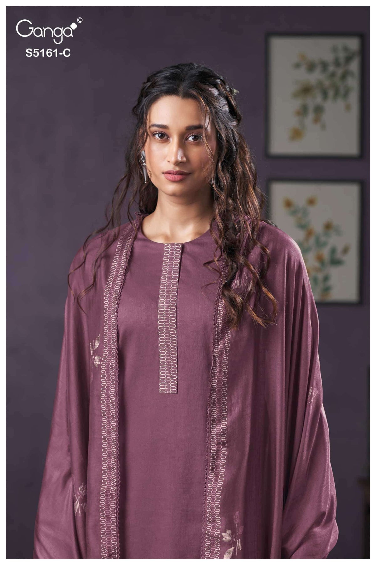 Ganga Fashion Sulagna 5161 Corduroy Embroidered Fancy Dress Material