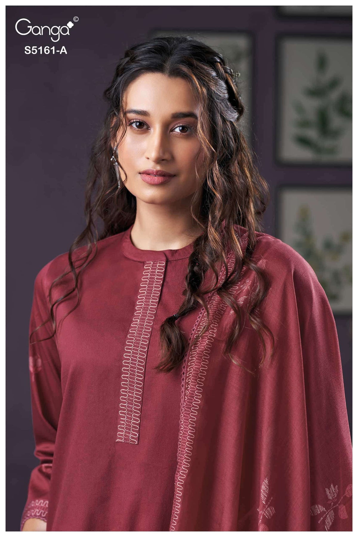 Ganga Fashion Sulagna 5161 Corduroy Embroidered Fancy Dress Material