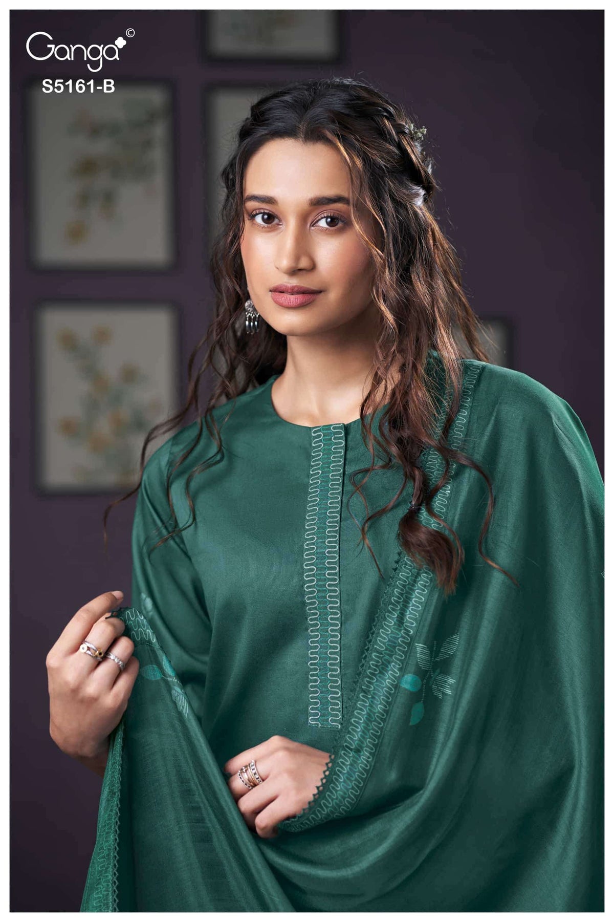 Ganga Fashion Sulagna 5161 Corduroy Embroidered Fancy Dress Material