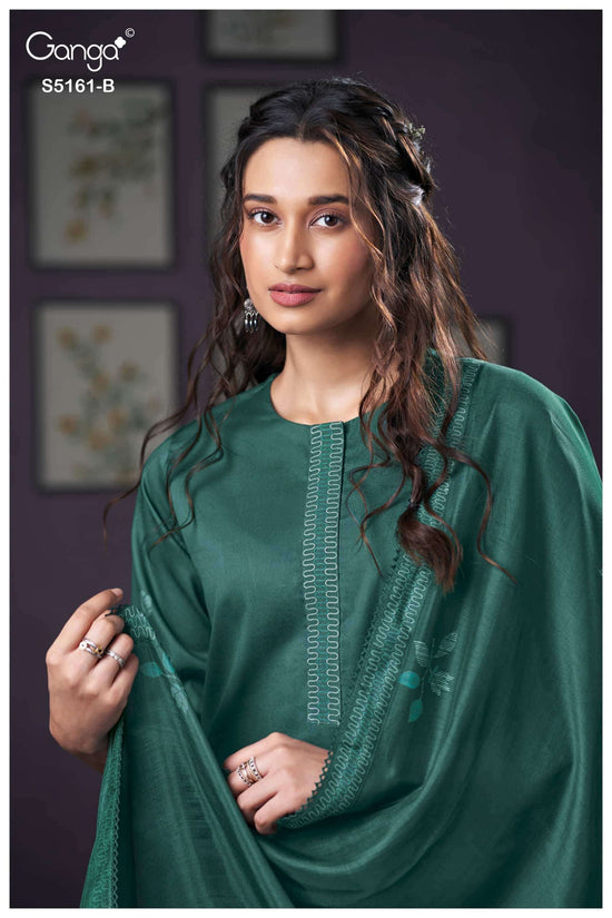 Ganga Fashion Sulagna 5161 Corduroy Embroidered Fancy Dress Material